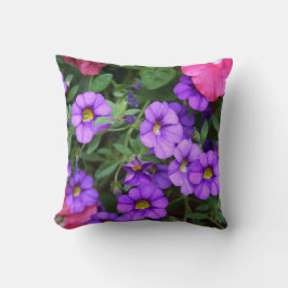 Cojín Decorativo [Flores Coloridas] Lindas Calibrachoa Moradas