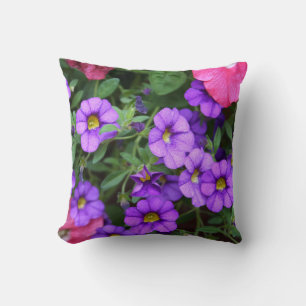 Cojín Decorativo [Flores Coloridas] Lindas Calibrachoa Moradas
