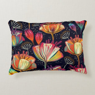 Cojín Decorativo Flores coloridas Plantas Patrón de cosecha