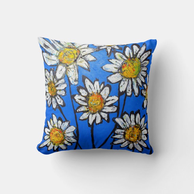 Cojín Decorativo Flores con pedales blancos (Anverso)