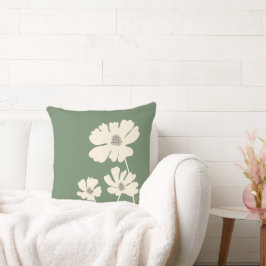 Cojín Decorativo Flores Cosmos Silhouettes Muro floral moderno