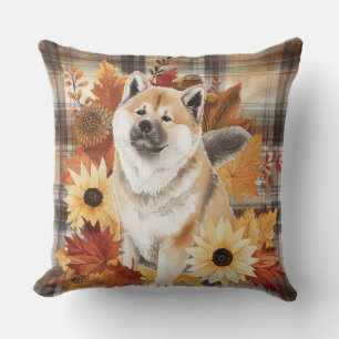 Cojín Decorativo Flores de Acuarela de Otoño de Akita