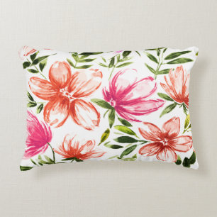 Cojín Decorativo Flores de Acuarela Rojas 5