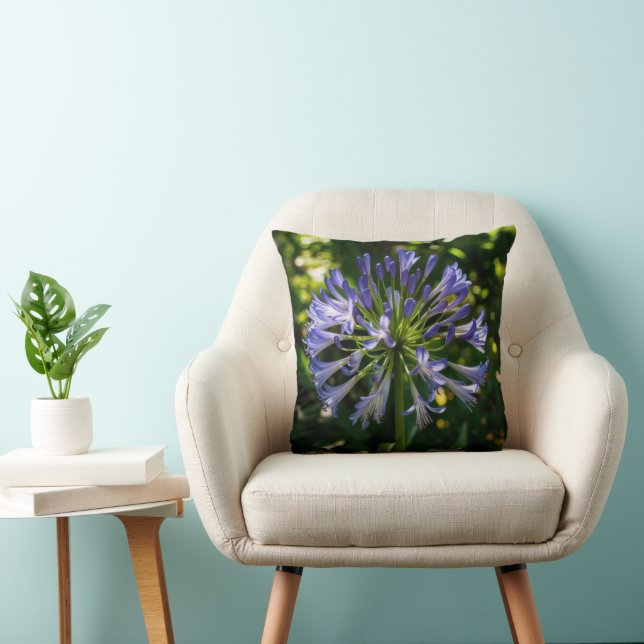 Cojín Decorativo Flores de agapanthus azules (Silla)
