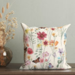 Cojín Decorativo Flores de agua saladas primavera verano pradera<br><div class="desc">Cojín decorativo Watercolor Flores silvestres primavera verano pradera</div>