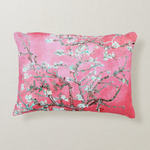 Cojín Decorativo Flores de almendra de Van Gogh rosa