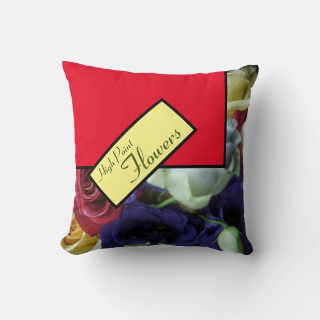 Cojín Decorativo Flores de alto punto (Anverso)