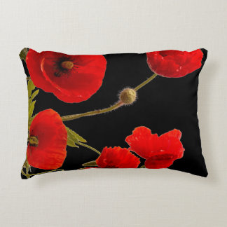 Cojín Decorativo Flores de Amapola Coloridas Rojas Floral Abstracto