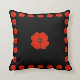 Cojín Decorativo Flores de amapola rojas - amapolas