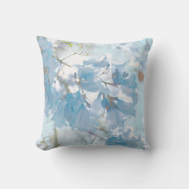 Cojín Decorativo Flores de árbol de jacarandá azul pastel suave