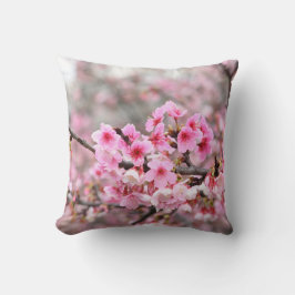 Cojín Decorativo Flores de árbol rosa floral japonesa de cerezo
