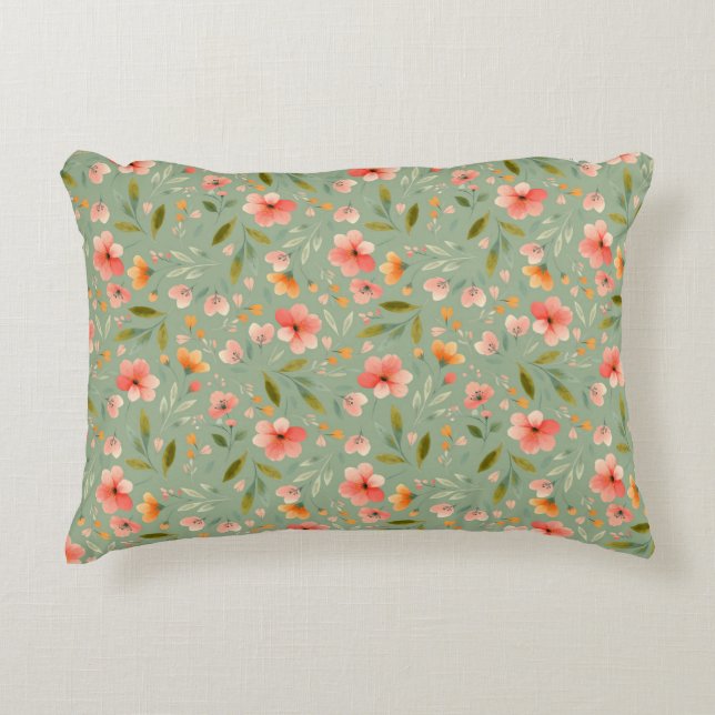 Cojín Decorativo Flores de barro de primavera alegres (Anverso)