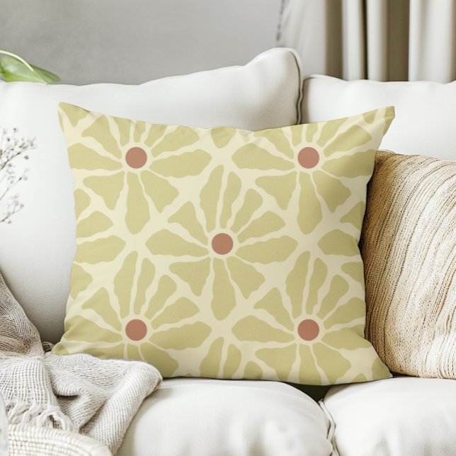 Cojín Decorativo Flores de boho de mostaza amarillo funky mostaza (Subido por el creador)