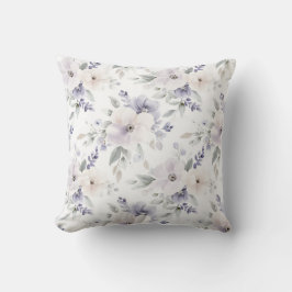 Cojín Decorativo Flores de bonito de marfil morado de lavanda