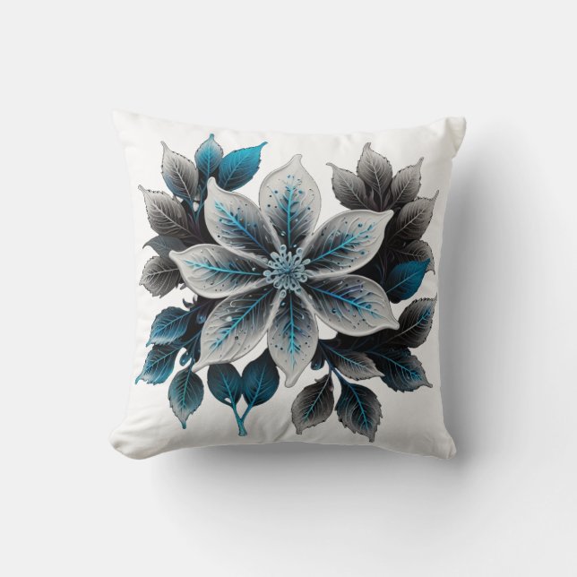Cojín Decorativo Flores de bonito y hojas (Anverso)