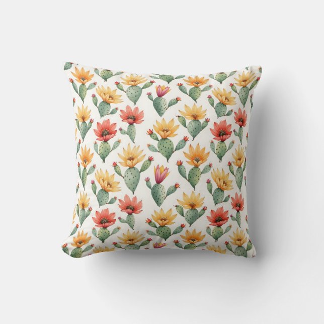 Cojín Decorativo Flores de Cactus (Anverso)