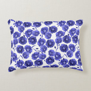 Cojín Decorativo Flores de campo acuarelas: papel de fondo botánico