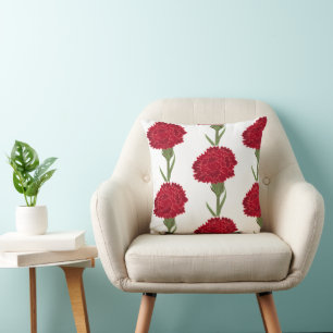 Cojín Decorativo Flores de carnación roja