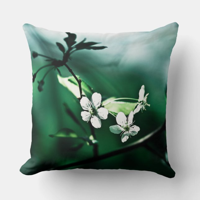 Cojín Decorativo Flores de cerezo blanco (Anverso)