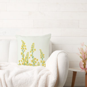 Cojín Decorativo Flores de citrina amarilla moderna