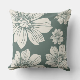 Cojín Decorativo Flores de color crema