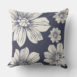 Cojín Decorativo Flores de color crema