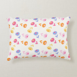 Cojín Decorativo Flores de color pastel patrón sin soldadura