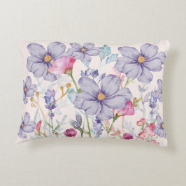 Cojín Decorativo Flores de color pastel y color de agua giratoria R