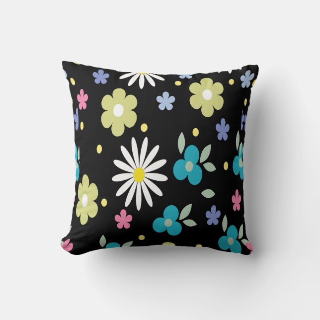 Cojín Decorativo Flores de colores (Anverso)