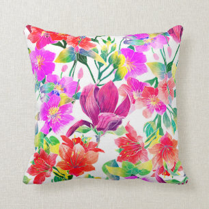 Cojín Decorativo Flores de colores tropicales elegantes