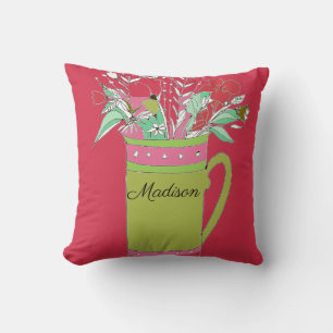 Cojín Decorativo Flores De Colorido Rojo En Un Diseño Original Mug