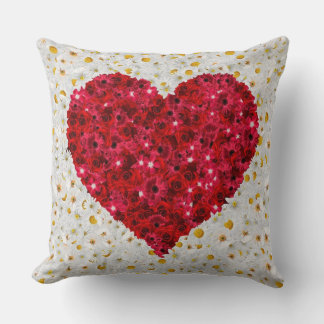 Cojín Decorativo Flores de corazón de amor