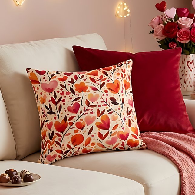 Cojín Decorativo Flores de Corazón: Día de San Valentín (Subido por el creador)