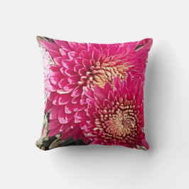 Cojín Decorativo Flores de crisantemo rosa brillante y acogedor Pil