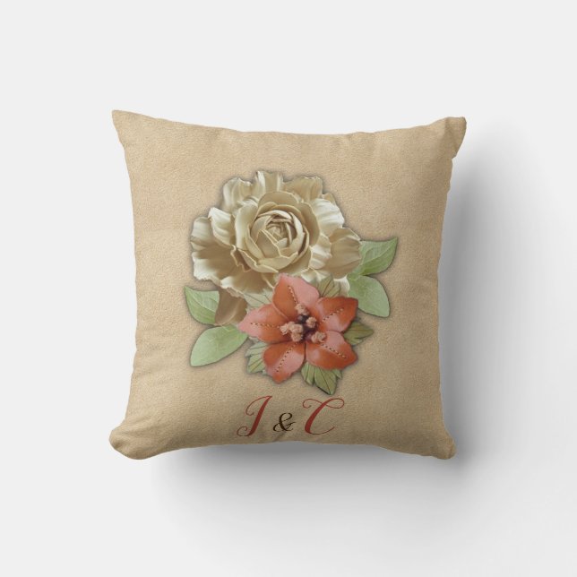 Cojín Decorativo Flores de cuero Pillow (Anverso)