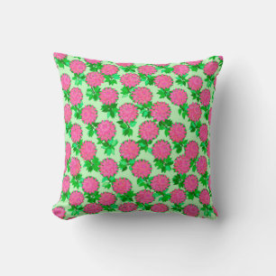 Cojín Decorativo Flores de Dahlia en rosa fucsia