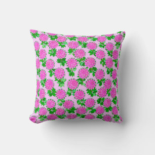 Cojín Decorativo Flores de Dahlia en rosa profundo