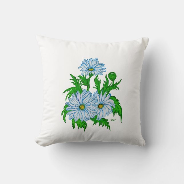 Cojín Decorativo Flores de Daisies (Anverso)