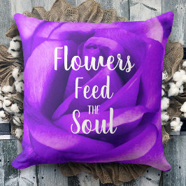 Cojín Decorativo Flores De Fotografía Purple Rosa Alimentan El Guió