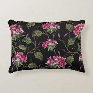 Cojín Decorativo Flores de geranio de bordado patrón sin fisuras