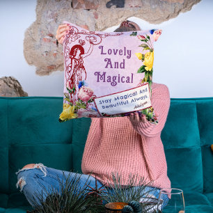 Cojín Decorativo Flores de hadas antiguas Personalizados Saludos No