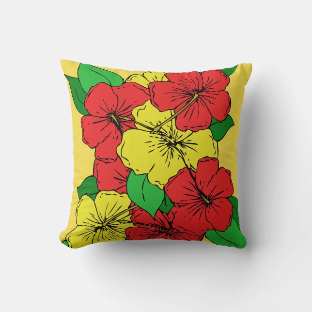 Cojín Decorativo Flores de Hibisco RY (Anverso)