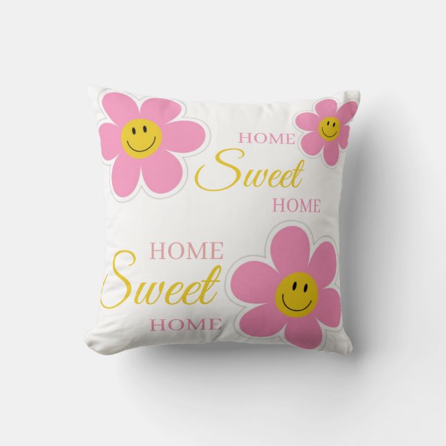 Cojín Decorativo flores de hogar lindas (Anverso)