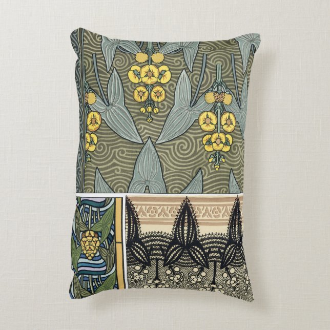 Cojín Decorativo Flores de hormigón Art Nouveau Art Nouveau (Atrás (Vertical))