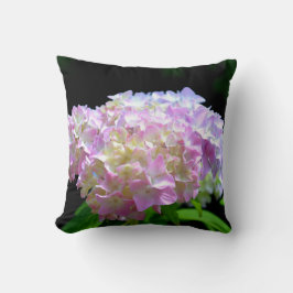 Cojín Decorativo Flores de hortensias violetas amarillas y suaves