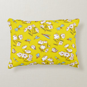 Cojín Decorativo Flores de insectos mariposas: Patte sin foco de ve