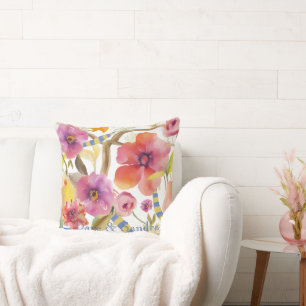 Cojín Decorativo Flores de jardín de primavera elegantes y personal