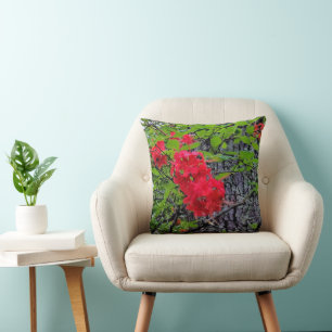 Cojín Decorativo Flores de la Azalea Roja