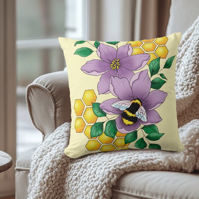 Cojín Decorativo Flores de lavanda de abedul amarillo (Subido por el creador)