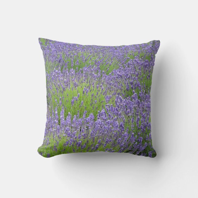 Cojín Decorativo Flores de lavanda púrpura (Anverso)